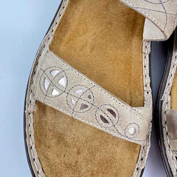 NAOT Sandals Size 41 US 10  Cornet Sandals Beige Leather Two Adjust Strap - Picture 7 of 16
